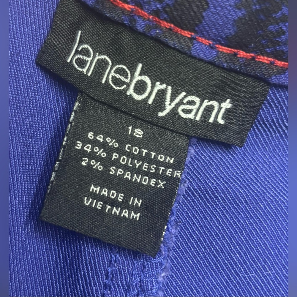 Lane Bryant Women Size 18 Skinny Jeans Snake Print Purple Blue Black Pants - Picture 3 of 16